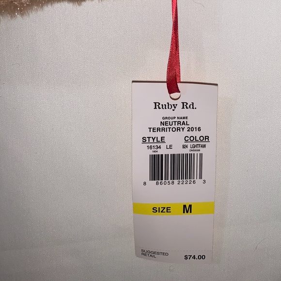 NWT Faux Suede & Fur Jacket by Ruby Rd, Tan, Size Medium, Very soft - Picture 4 of 6